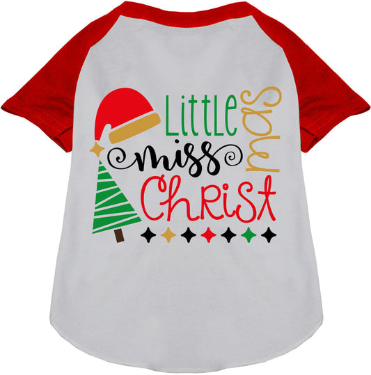 Little Miss Christmas Pet Raglan Shirt