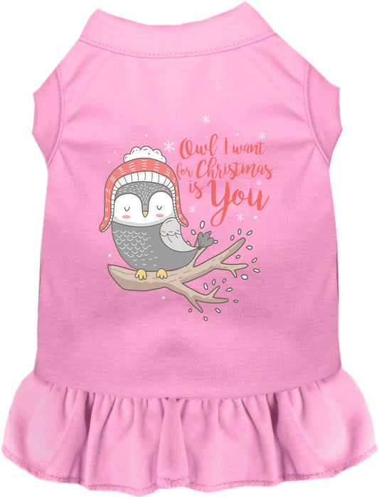 Owl I Want For Christmas Pet Dress