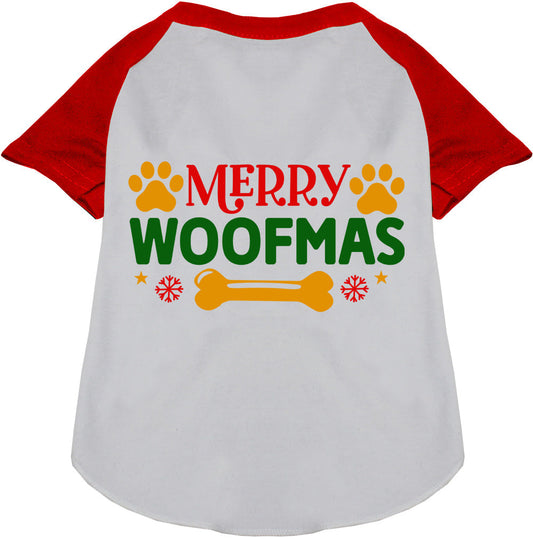Merry Woofmas Pet Raglan Shirt