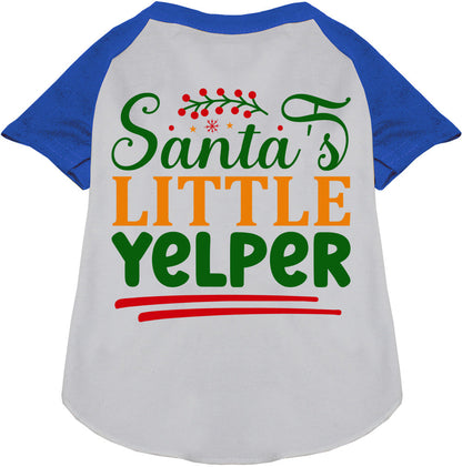 Santa's Little Yelper Pet Raglan Shirt
