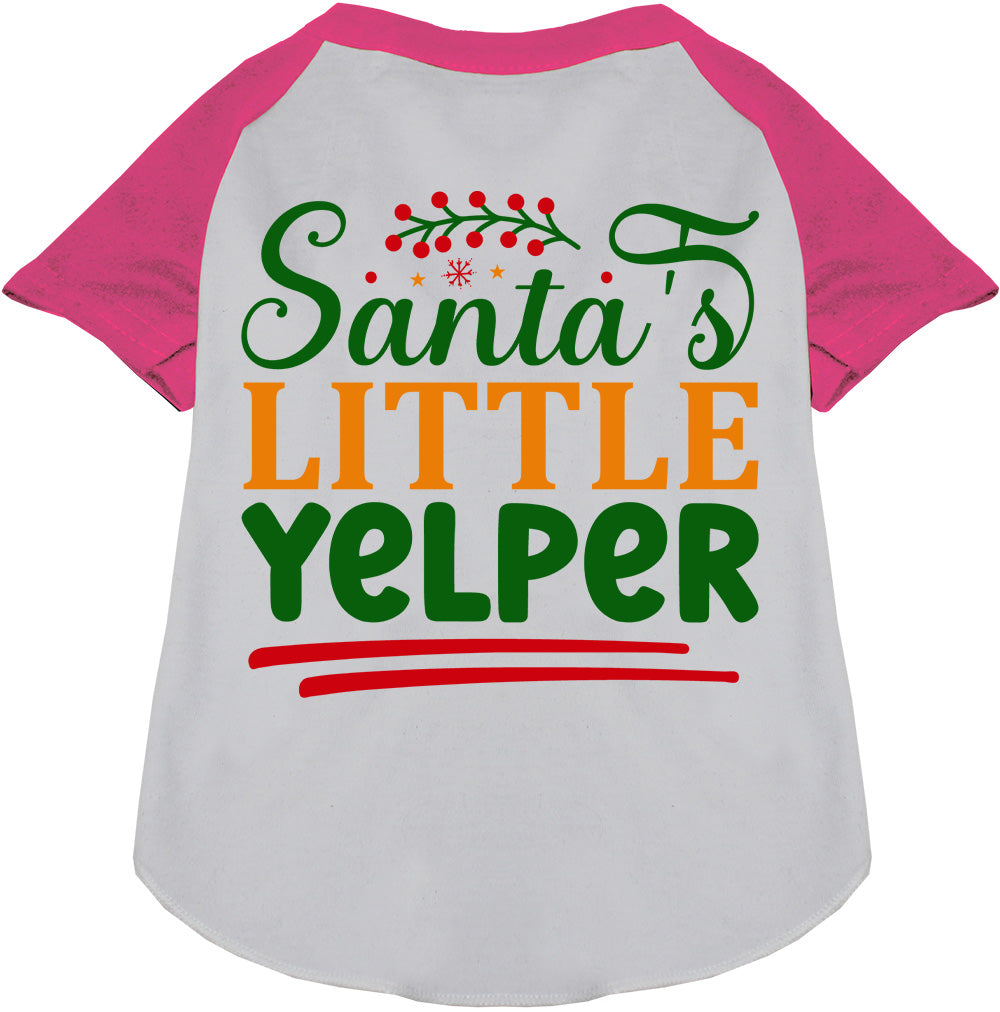 Santa's Little Yelper Pet Raglan Shirt