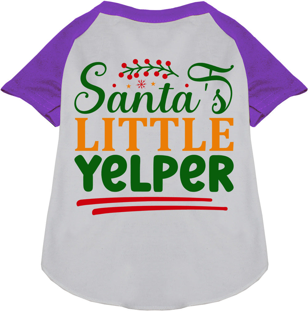 Santa's Little Yelper Pet Raglan Shirt