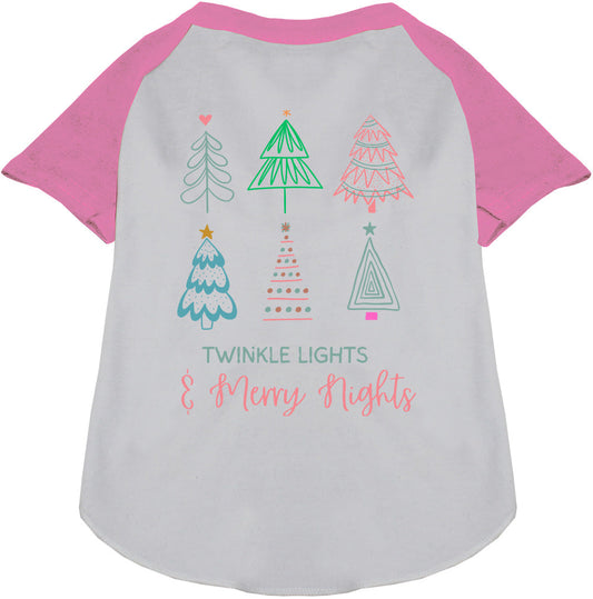 Twinkle Lights, Merry Nights Pet Raglan Shirt