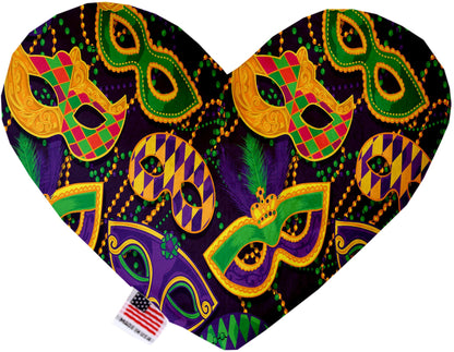 Pet and Dog Plush Heart or Bone Toy, "Mardi Gras Group" (Available in different sizes, and 10 different pattern options!)