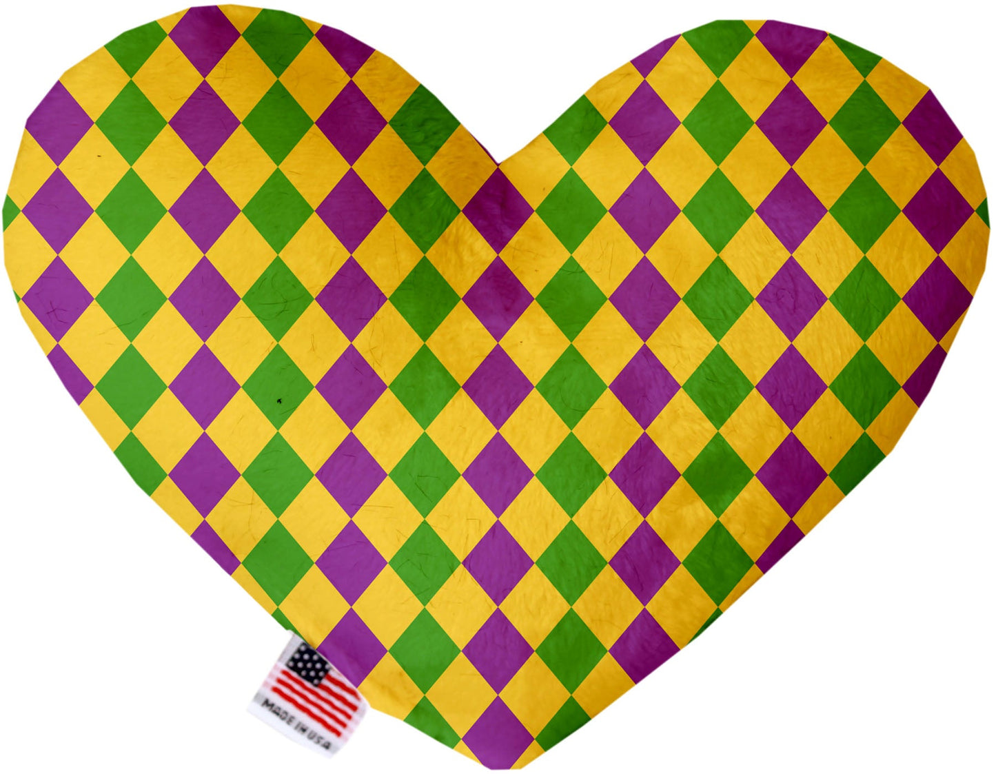 Pet and Dog Plush Heart or Bone Toy, "Mardi Gras Group" (Available in different sizes, and 10 different pattern options!)