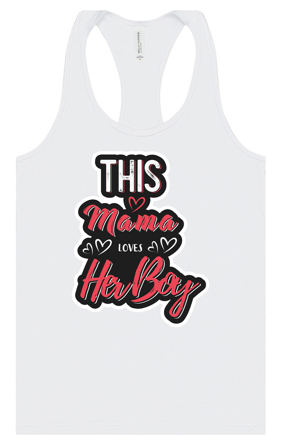This Mama Loves Her Boy Women's Racerback Tank