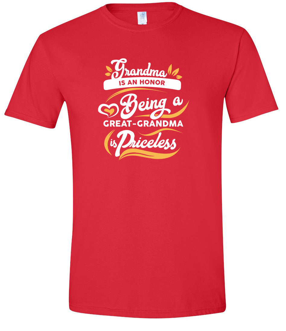 Priceless Great Grandma Adult Gildan Soft Shirt