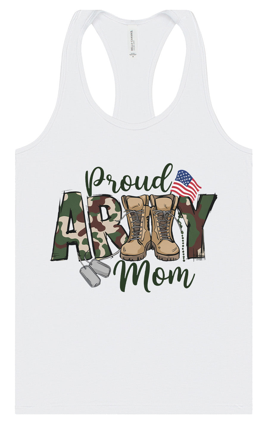 Proud Army Mom Women's Racerback Tank
