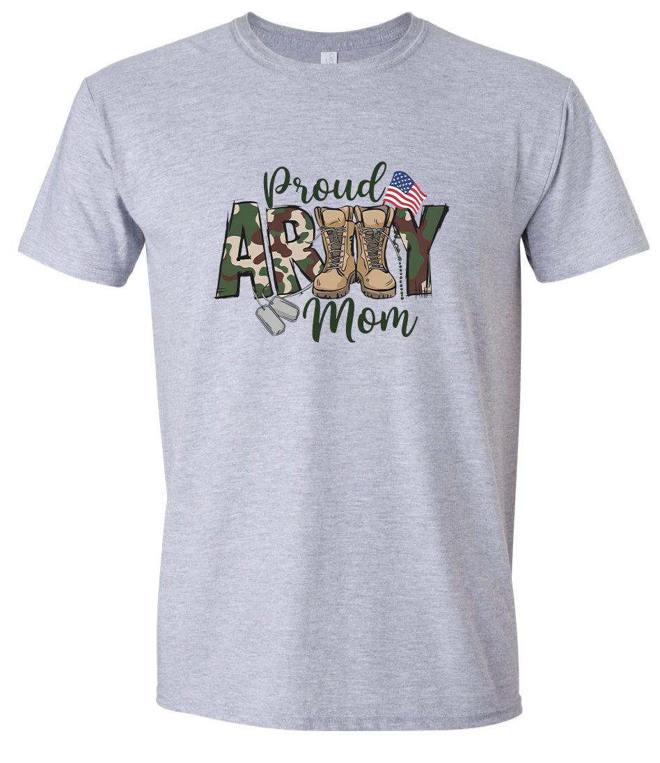 Proud Army Mom Adult Gildan Soft Shirt