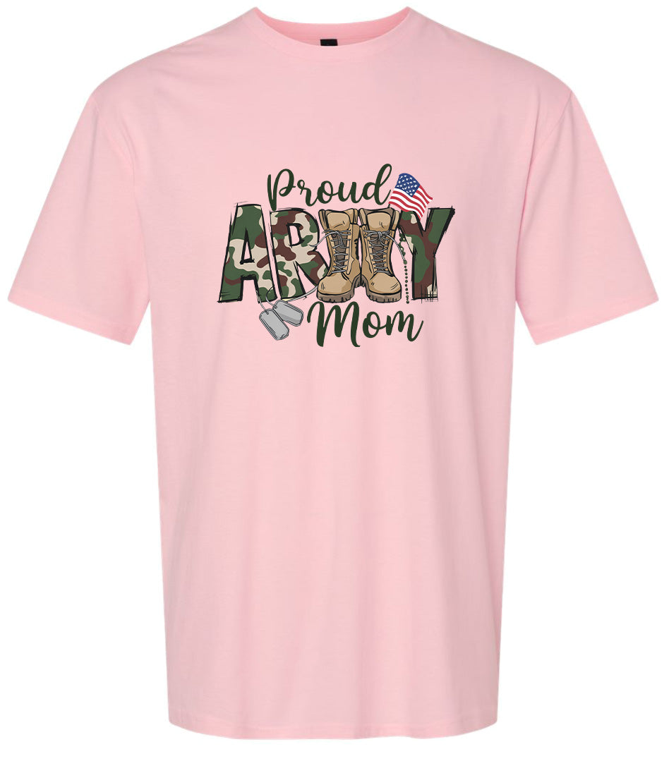 Proud Army Mom Adult Gildan Soft Shirt