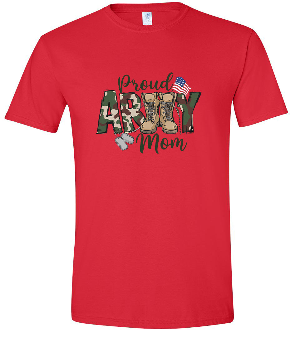 Proud Army Mom Adult Gildan Soft Shirt