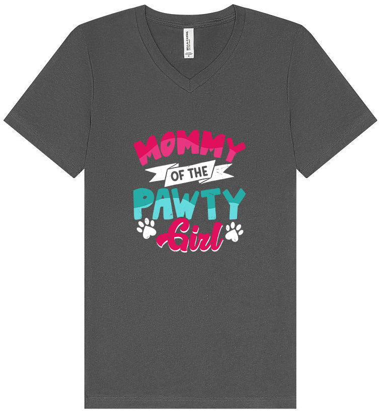 Mommy of the Pawty Girl Unisex V-Neck Shirt
