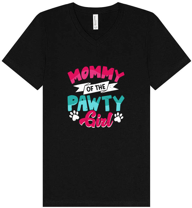 Mommy of the Pawty Girl Unisex V-Neck Shirt