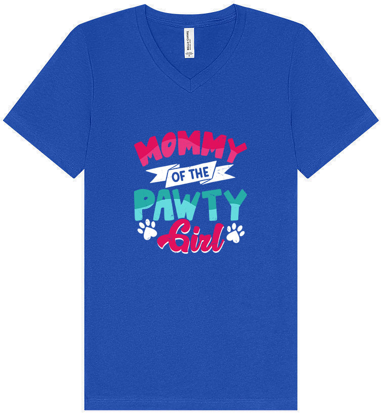 Mommy of the Pawty Girl Unisex V-Neck Shirt