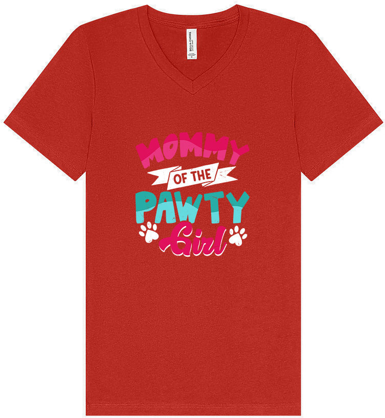 Mommy of the Pawty Girl Unisex V-Neck Shirt
