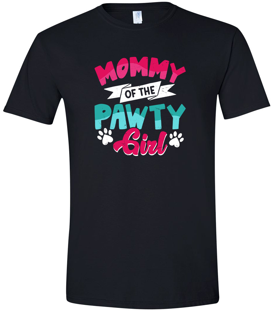 Mommy of the Pawty Girl Adult Gildan Soft Shirt