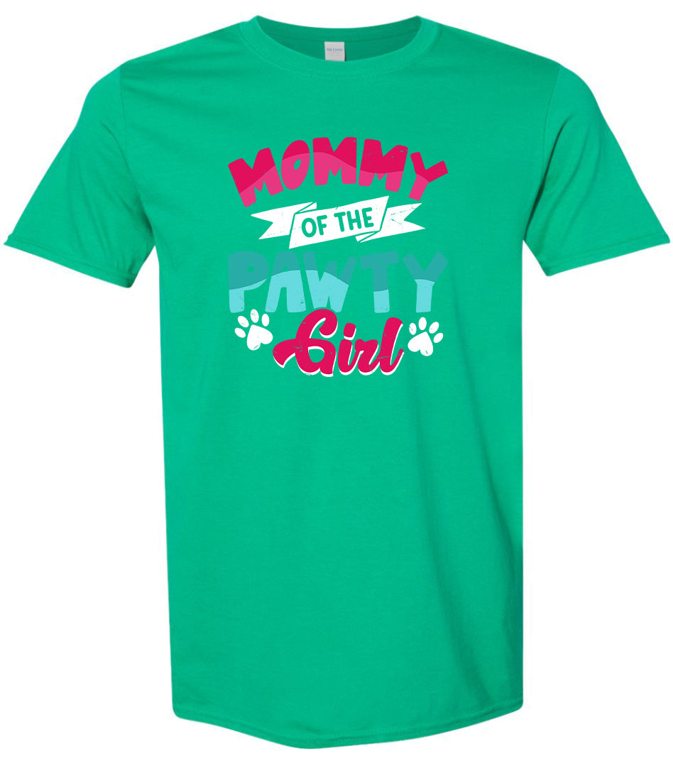 Mommy of the Pawty Girl Adult Gildan Soft Shirt