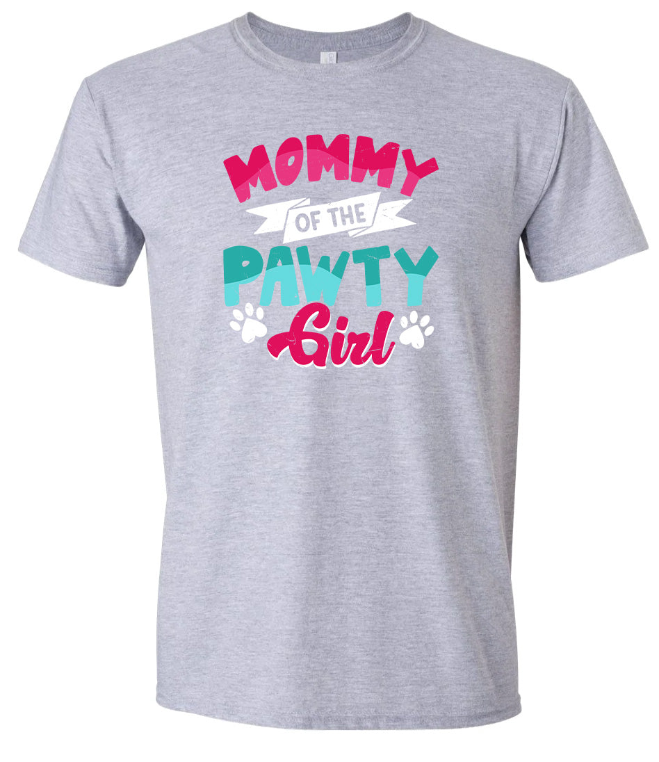 Mommy of the Pawty Girl Adult Gildan Soft Shirt