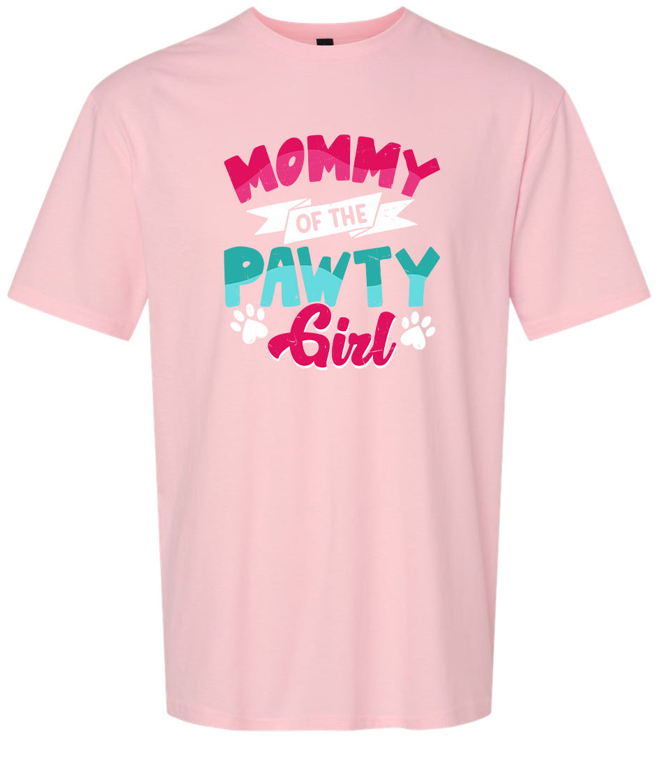 Mommy of the Pawty Girl Adult Gildan Soft Shirt