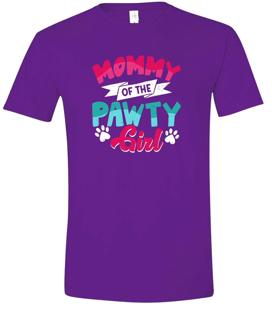 Mommy of the Pawty Girl Adult Gildan Soft Shirt