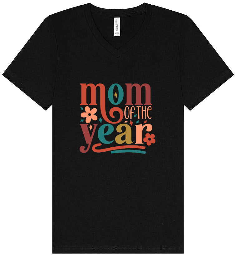 Colorful Mom of the Year Unisex V-Neck Shirt