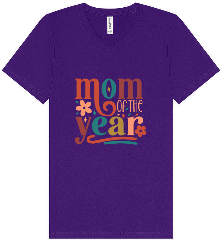 Colorful Mom of the Year Unisex V-Neck Shirt