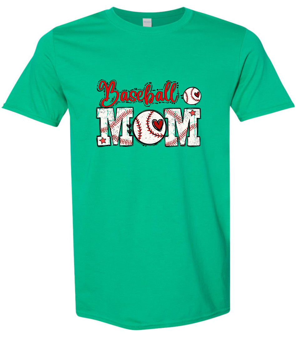 Baseball Mom Adult Gildan Soft Shirt