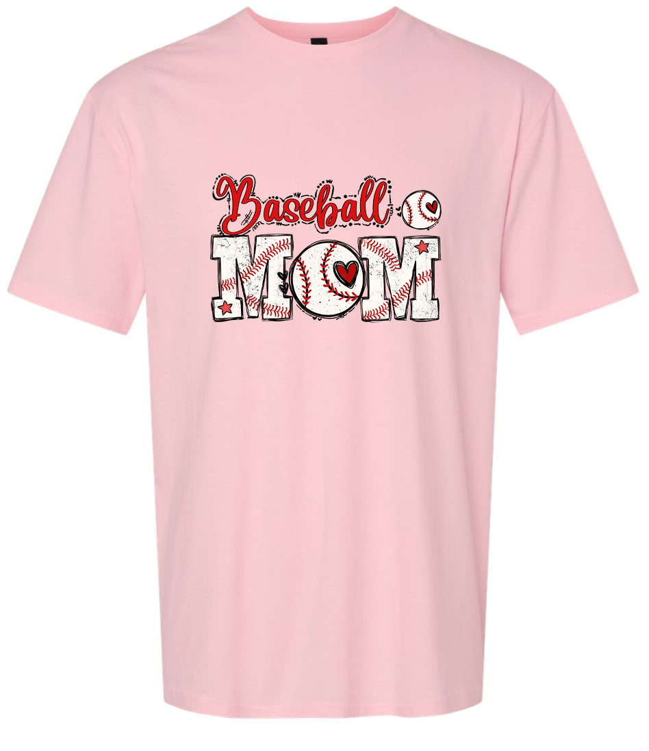 Baseball Mom Adult Gildan Soft Shirt