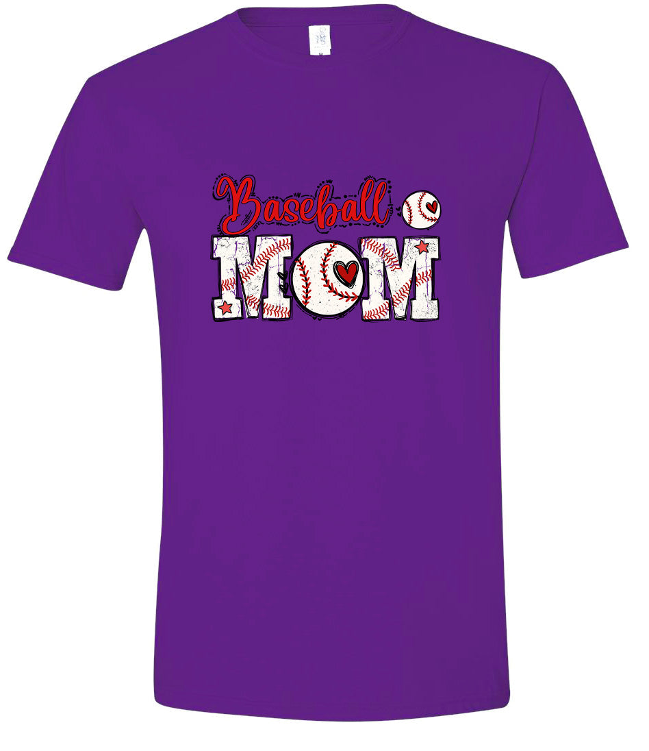 Baseball Mom Adult Gildan Soft Shirt