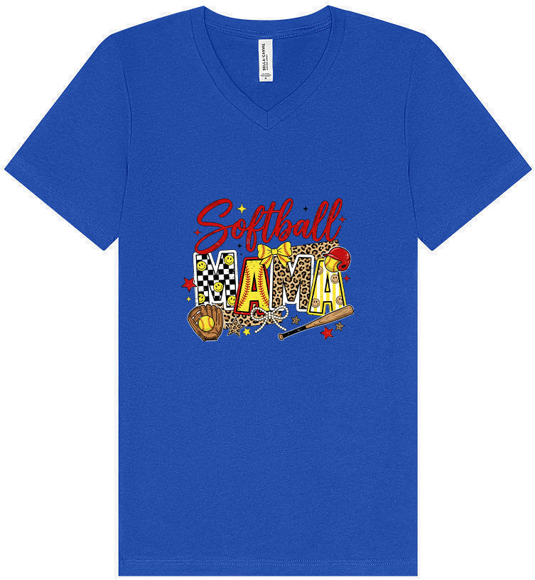 Softball Mama Unisex V-Neck Shirt