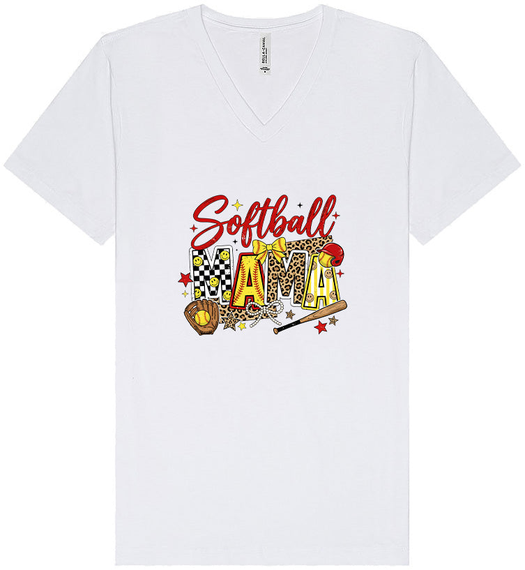 Softball Mama Unisex V-Neck Shirt