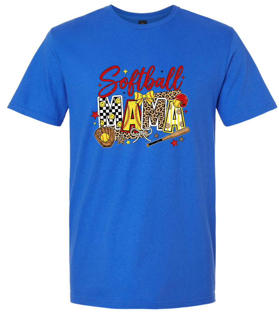 Softball Mama Adult Gildan Soft Shirt