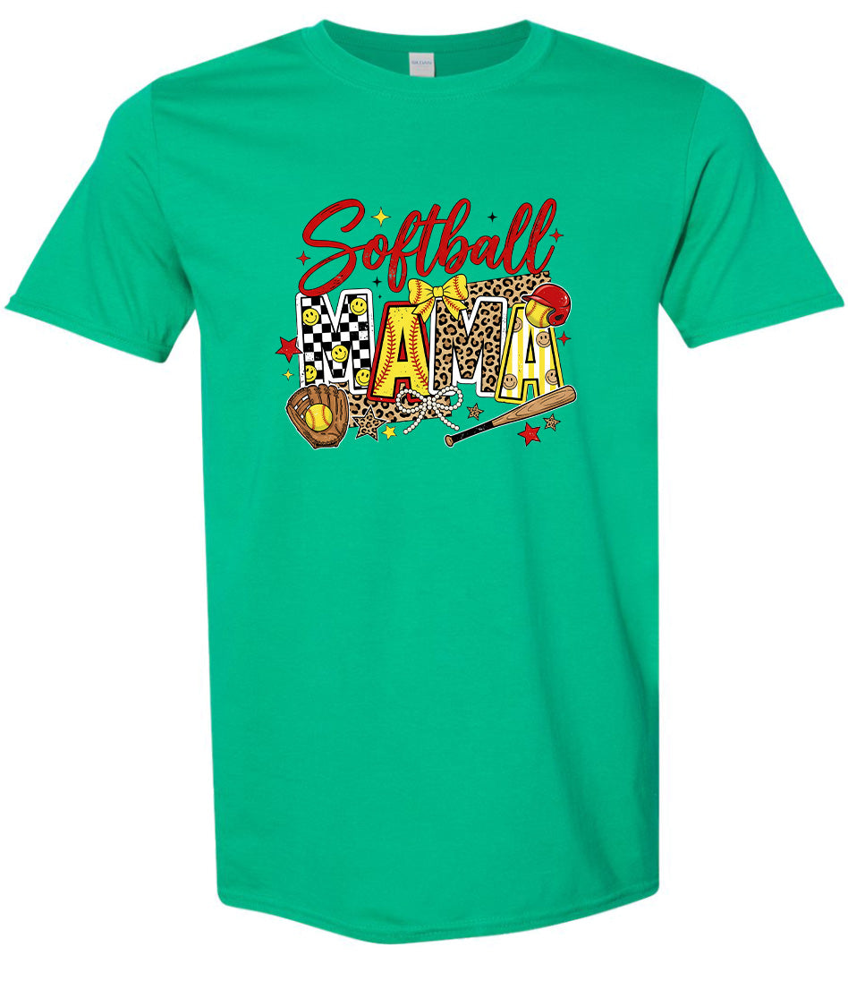 Softball Mama Adult Gildan Soft Shirt