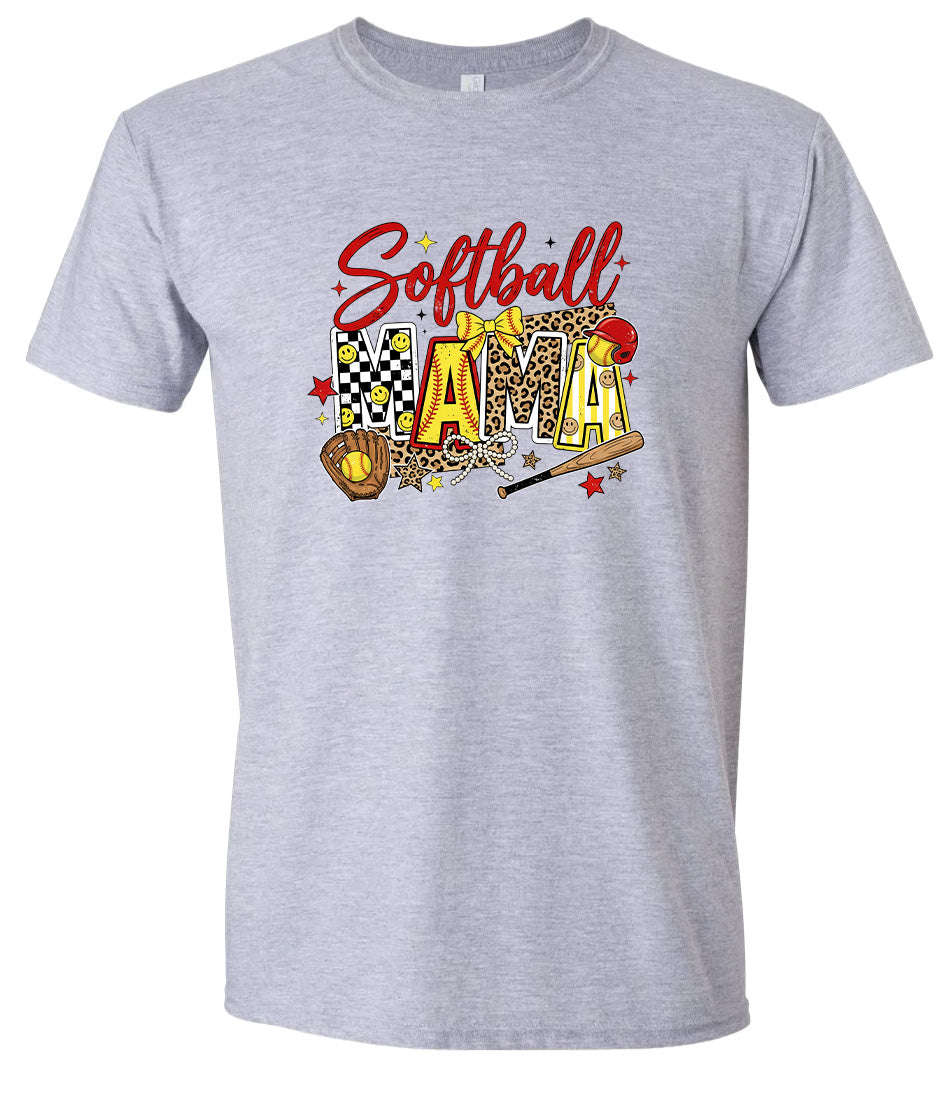 Softball Mama Adult Gildan Soft Shirt