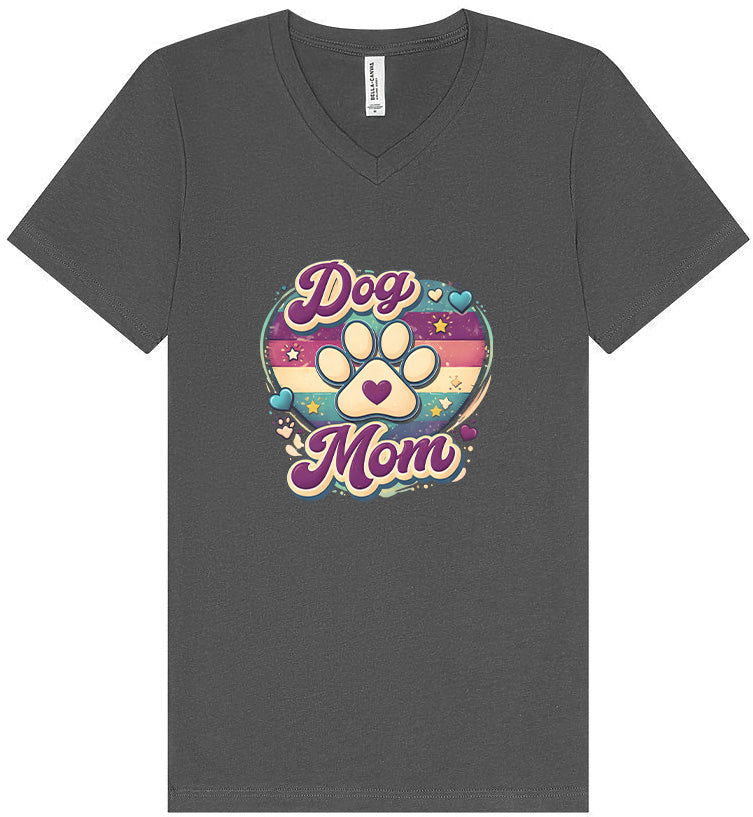 Retro Dog Mom Unisex V-Neck Shirt