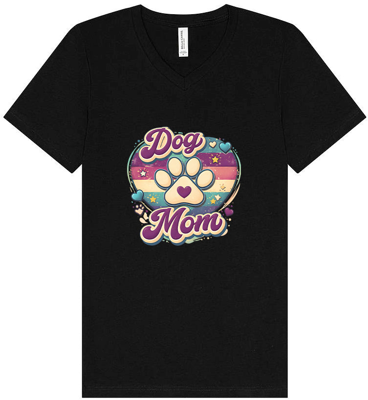 Retro Dog Mom Unisex V-Neck Shirt
