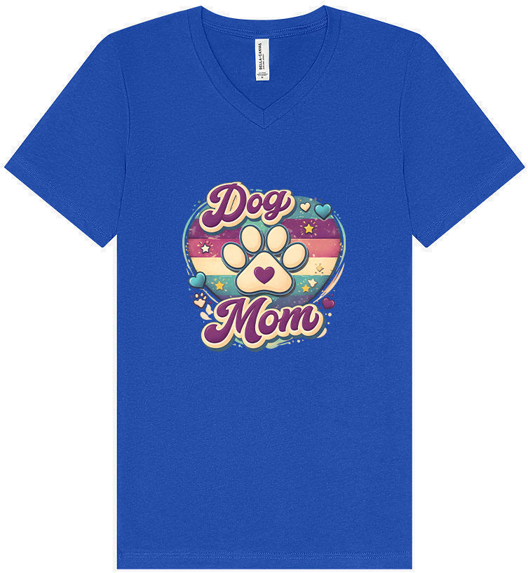 Retro Dog Mom Unisex V-Neck Shirt