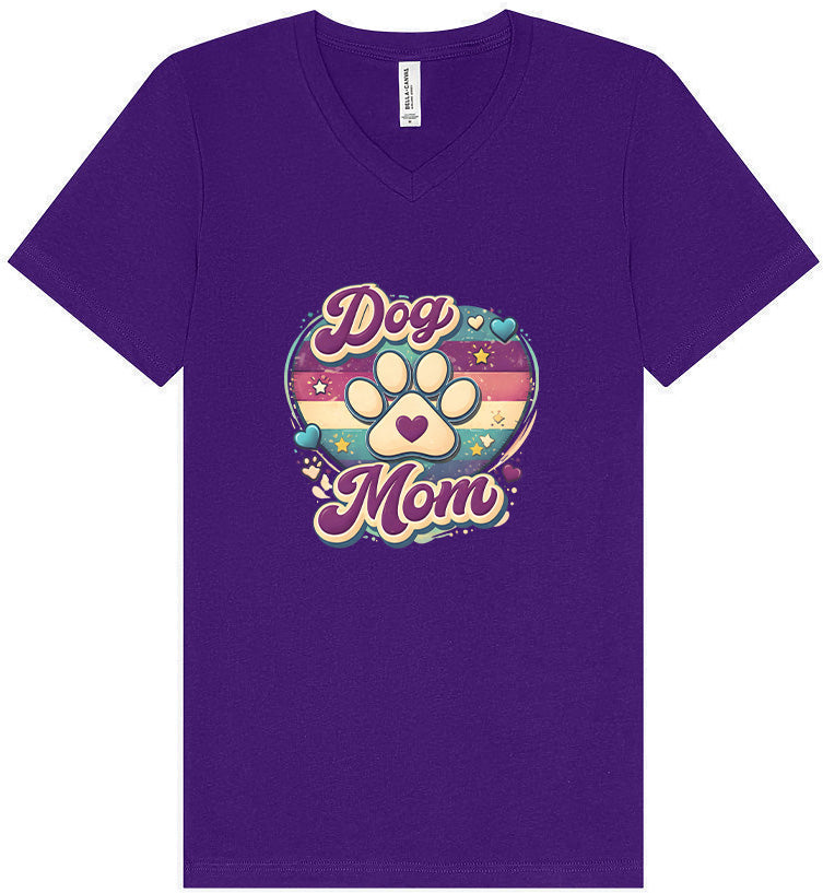 Retro Dog Mom Unisex V-Neck Shirt
