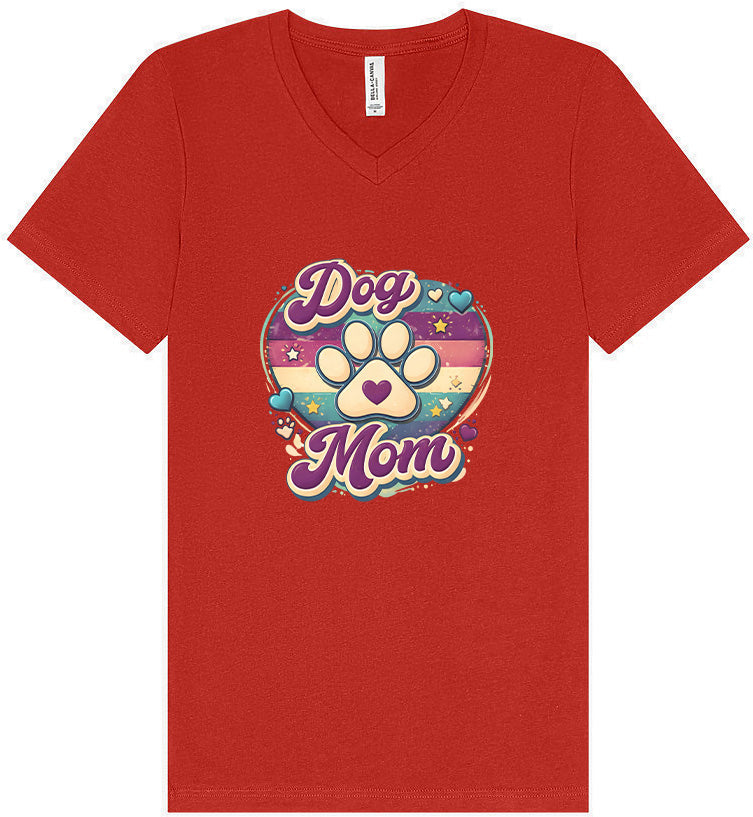 Retro Dog Mom Unisex V-Neck Shirt