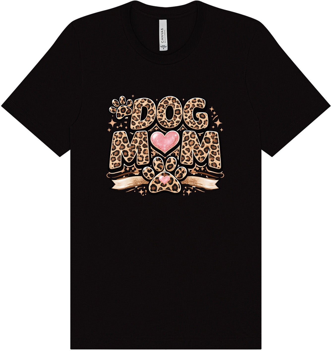 Leopard Print Dog Mom Adult Bella Canvas Shirt