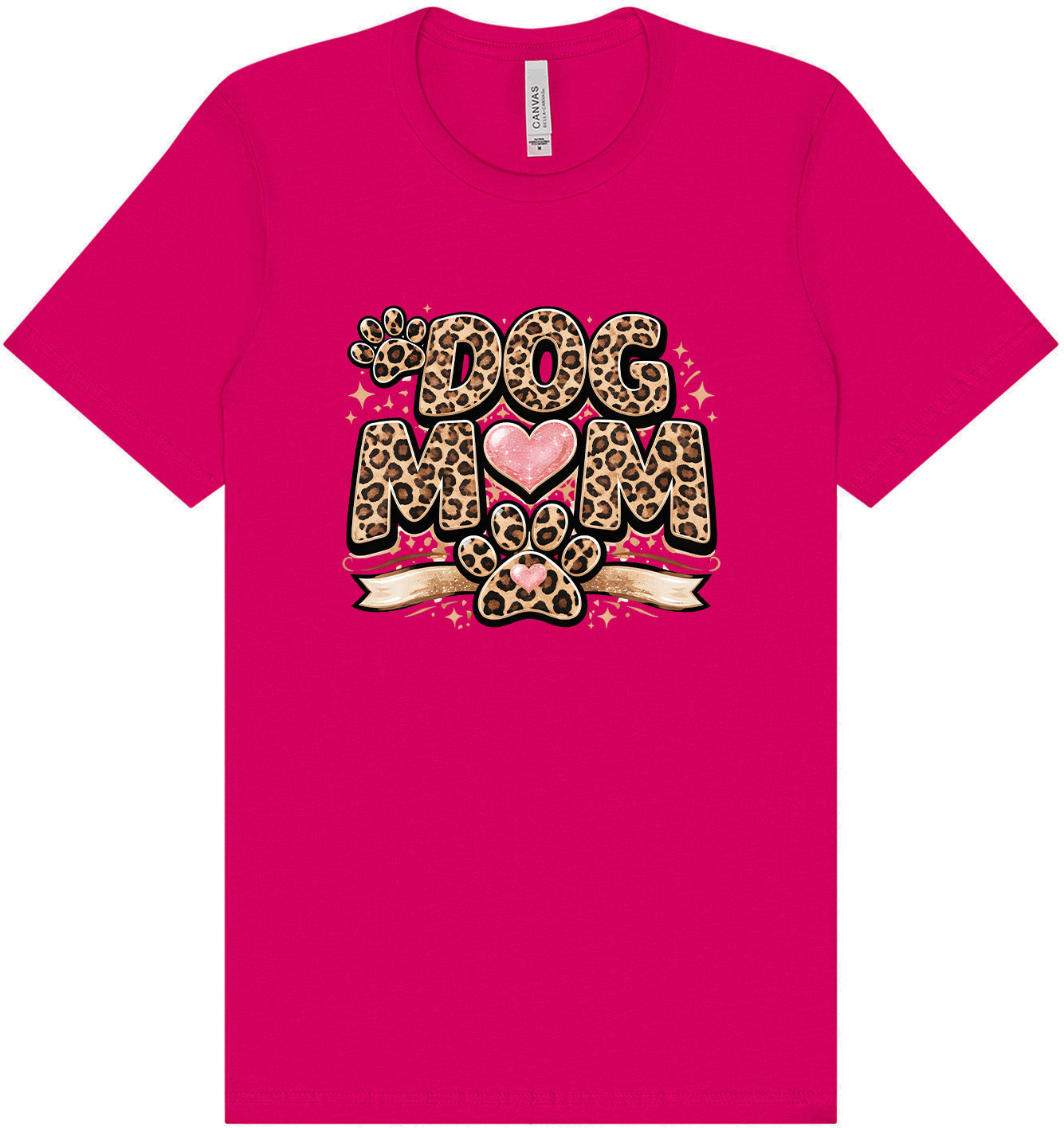 Leopard Print Dog Mom Adult Bella Canvas Shirt