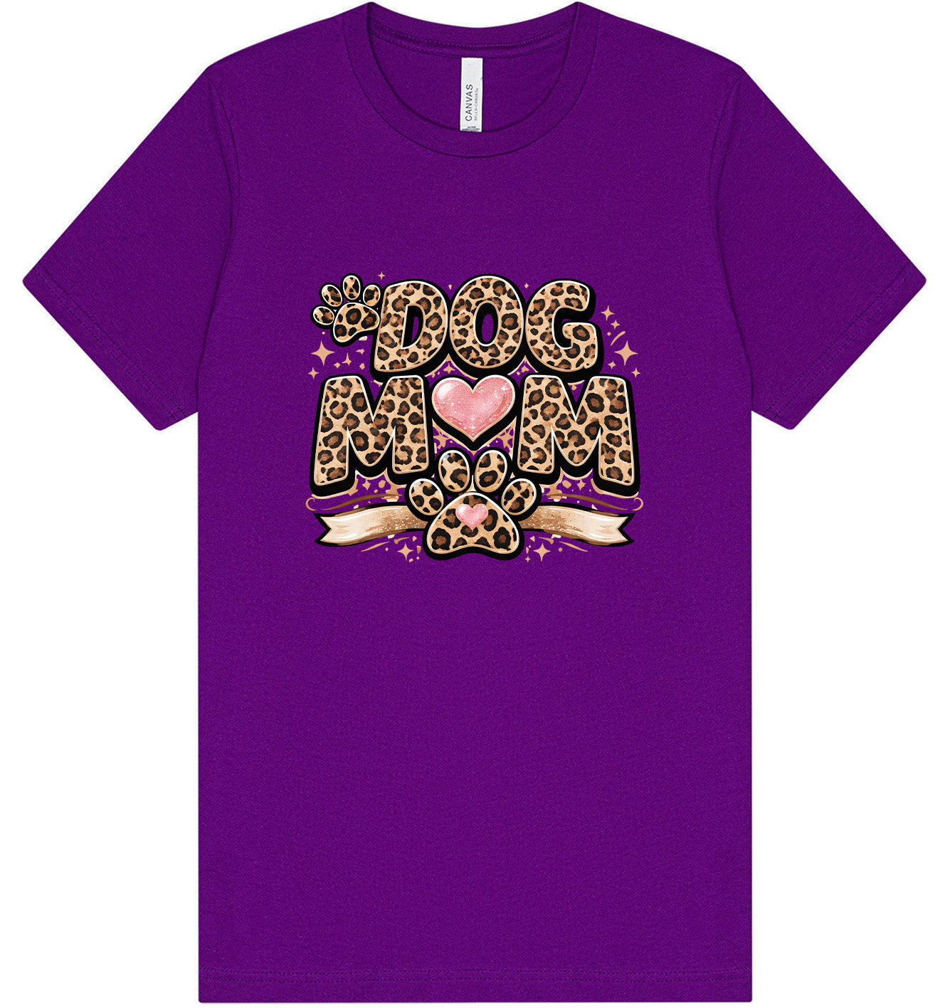Leopard Print Dog Mom Adult Bella Canvas Shirt