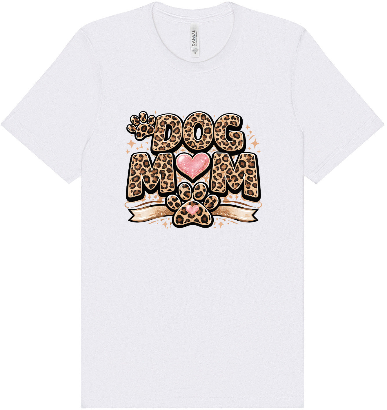 Leopard Print Dog Mom Adult Bella Canvas Shirt