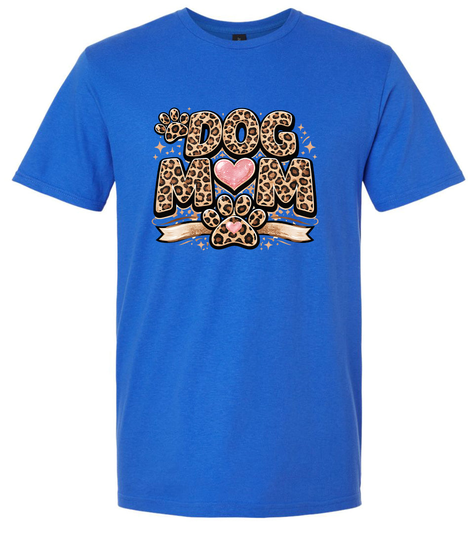 Leopard Print Dog Mom Adult Gildan Soft Shirt