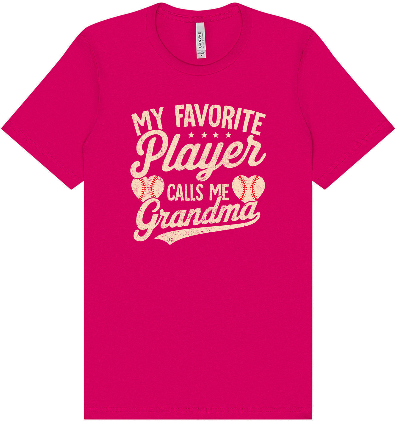 My Favorite Baseball Player Calls Me Grandma Adult Bella Canvas Shirt
