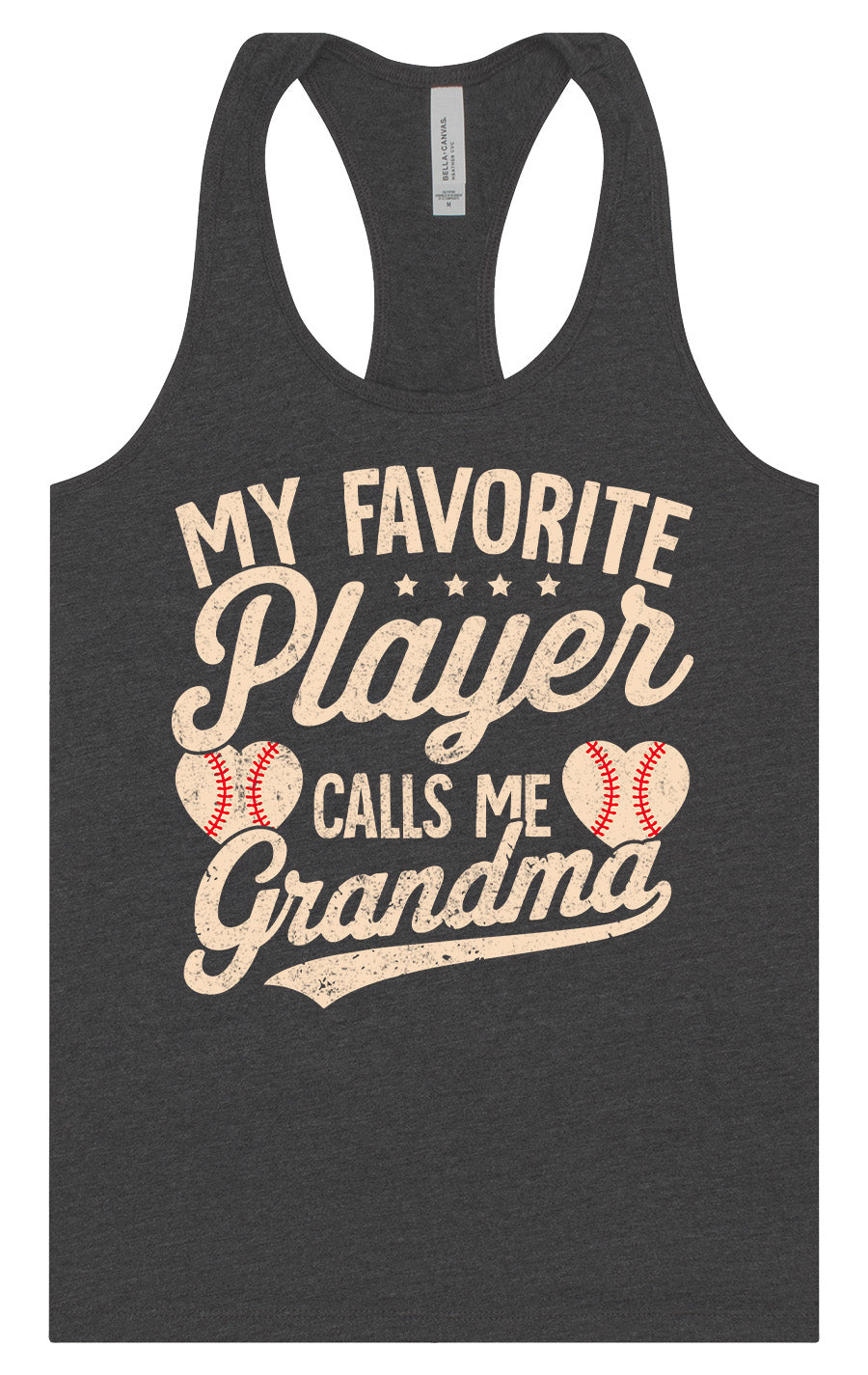 My Favorite Baseball Player Calls Me Grandma Women's Racerback Tank