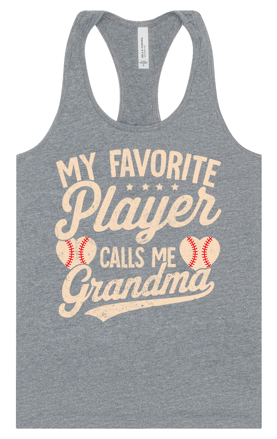 My Favorite Baseball Player Calls Me Grandma Women's Racerback Tank
