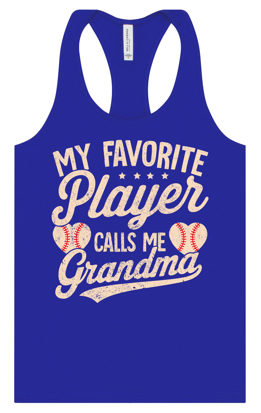 My Favorite Baseball Player Calls Me Grandma Women's Racerback Tank