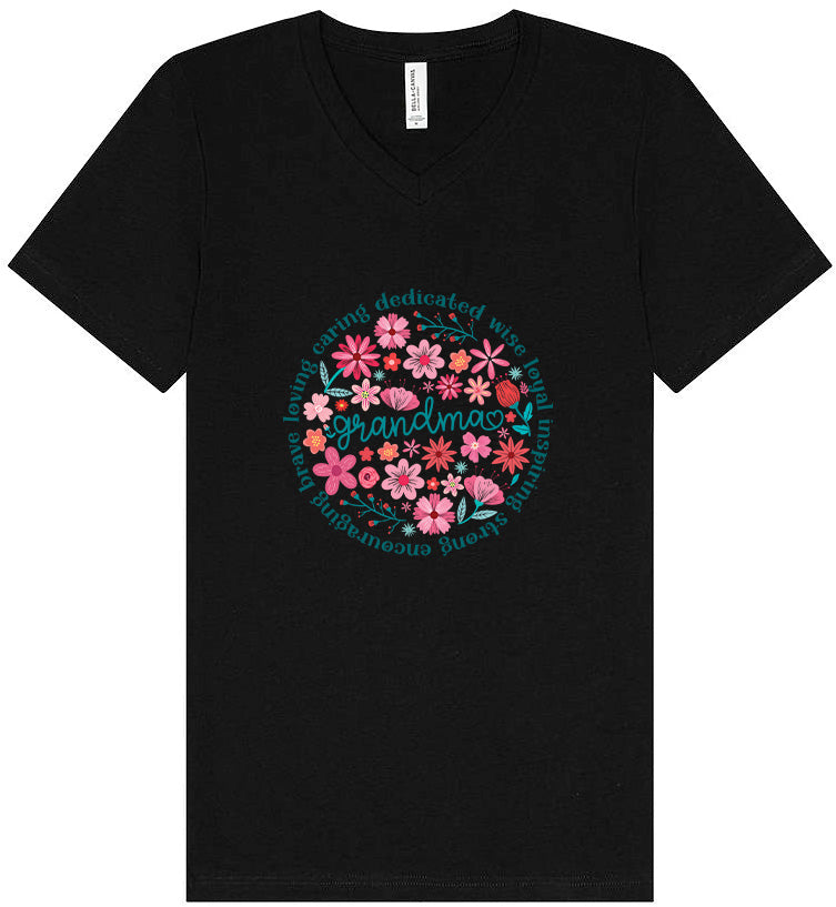 Flowers for Grandma Unisex V-Neck Shirt
