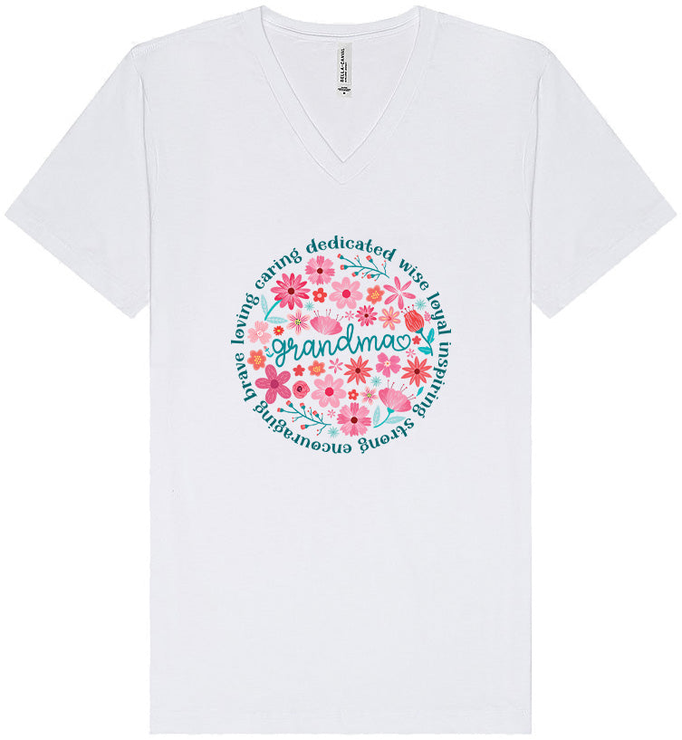 Flowers for Grandma Unisex V-Neck Shirt